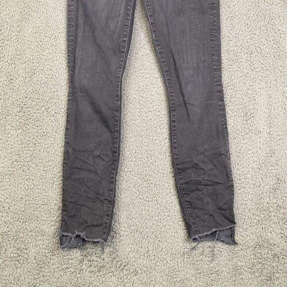 Mother Pants Women’s 26 Black The Stunner Zip Ankle Step Fray Not Guilty Grunge - Picture 3 of 14